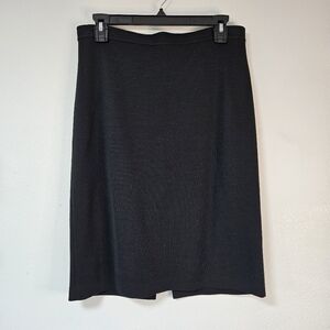 St. John Caviar Knit Pencil Skirt Size 6 Black